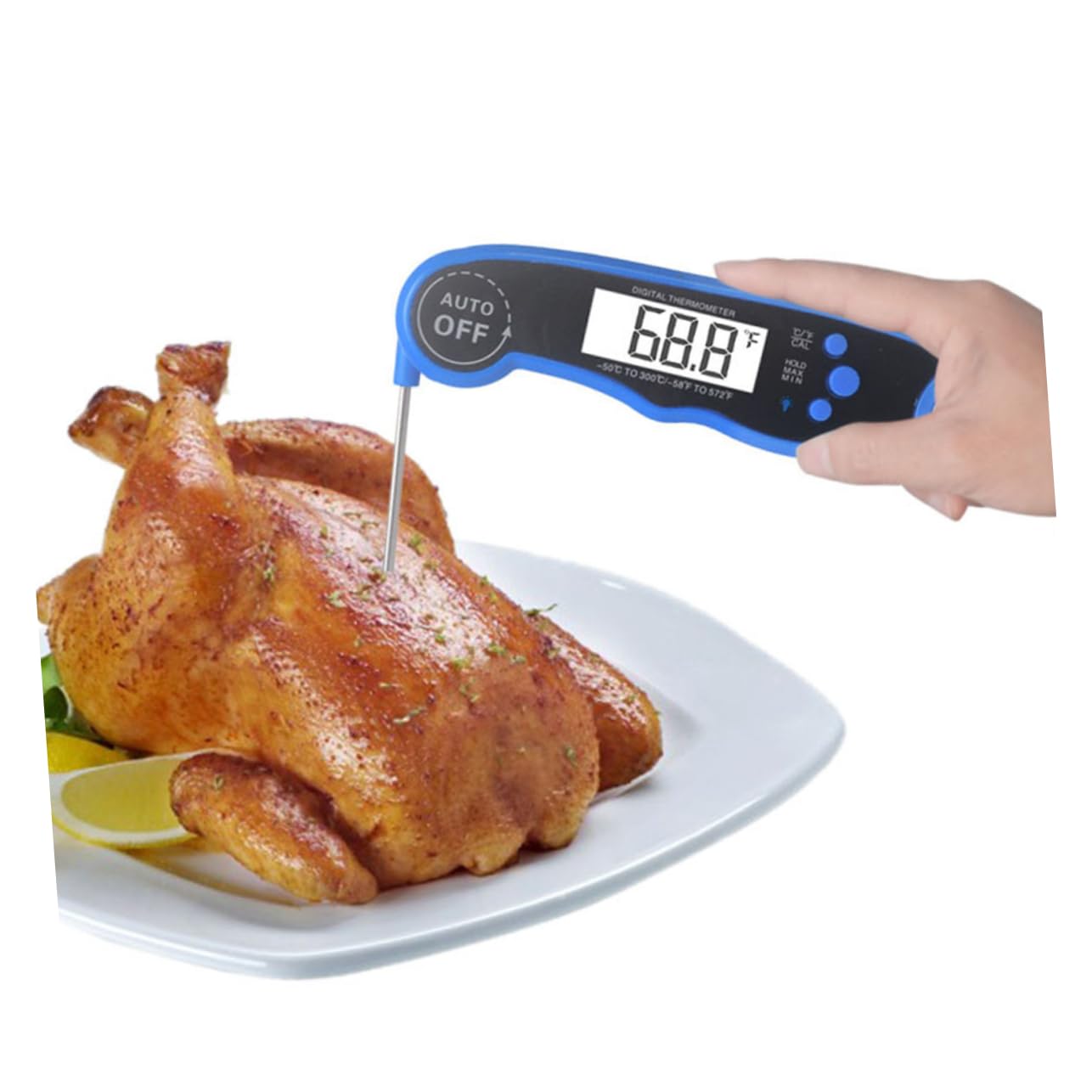 PRETYZOOM 3piezas Termómetro Digital Para Cocina y Barbacoa Lectura Instantánea Con Retroiluminación y Calibración De Azul