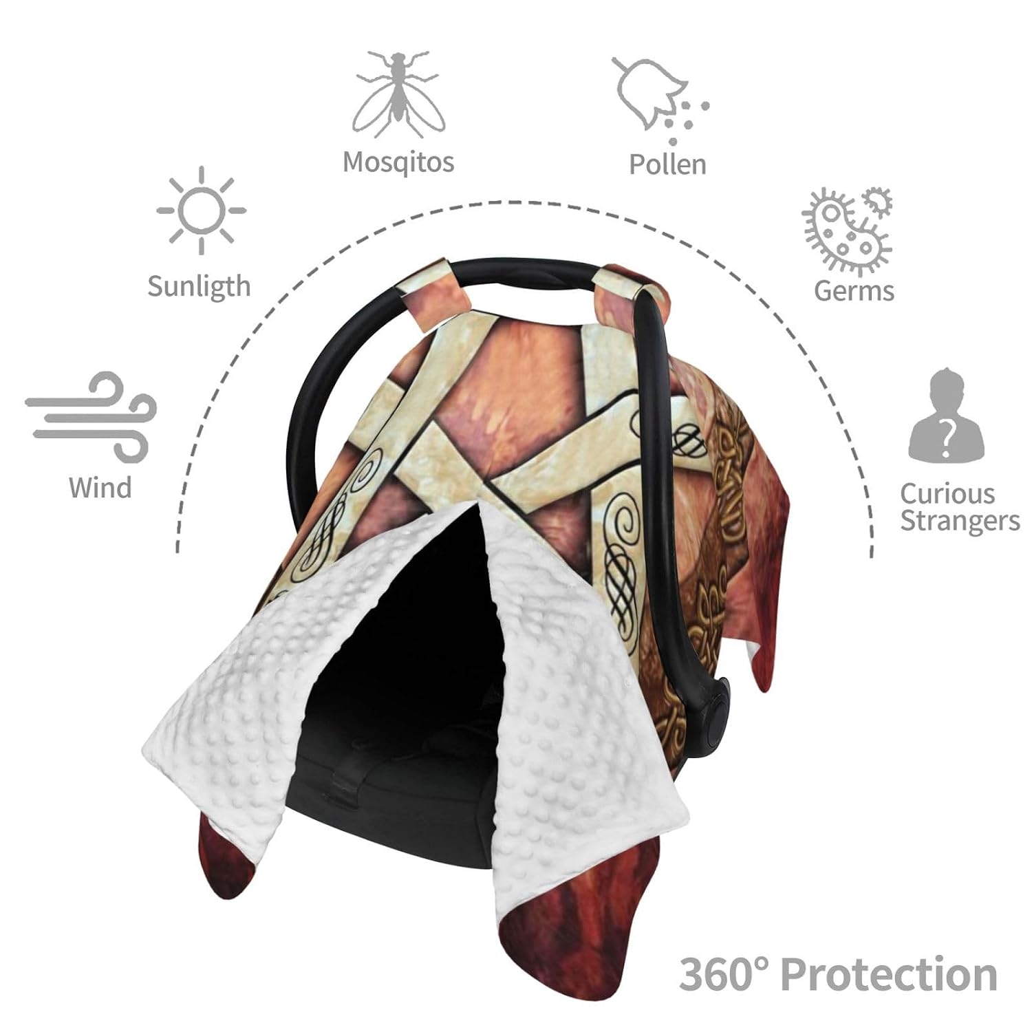 Magic Witch Pentagram Baphomet Baby Car Seat Cover & Breastfeeding Nursing Cover - Breathable Stretch Fabric Multi-Use Nursing Cover for Breastfeeding