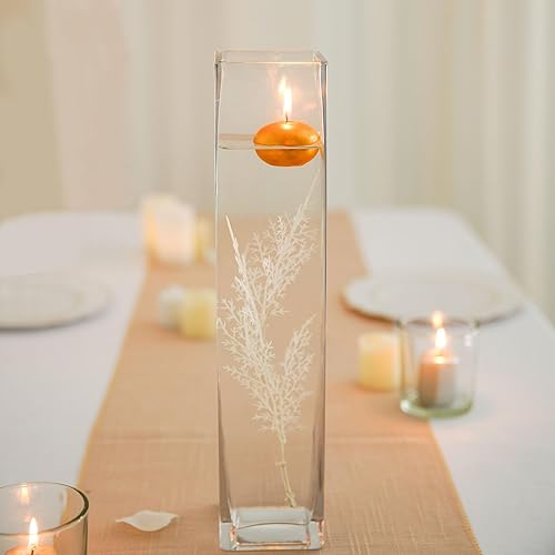 Miniatura 2 de Efavormart - Paquete de 12 jarrones cilíndricos de vidrio cuadrados resistentes de 14 pulgadas, jarrón de cristal transparente