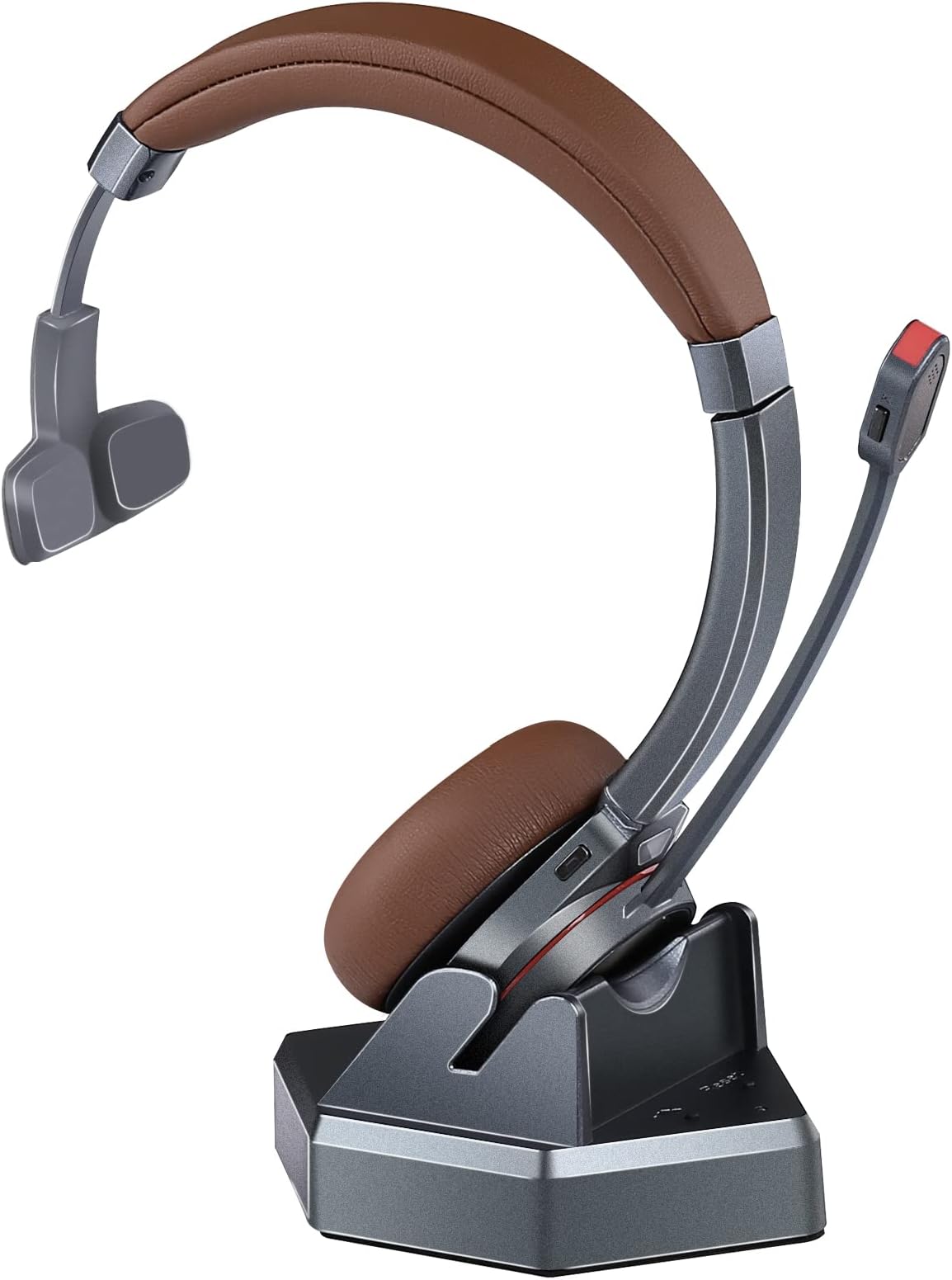 MAIRDI Bluetooth Headset with Microphone for PC, in-Built with Bluetooth Adapter for Computer, Truck Driver Wireless Headset for Work Office CallCenter Telephone Microsoft Teams Skype Conference