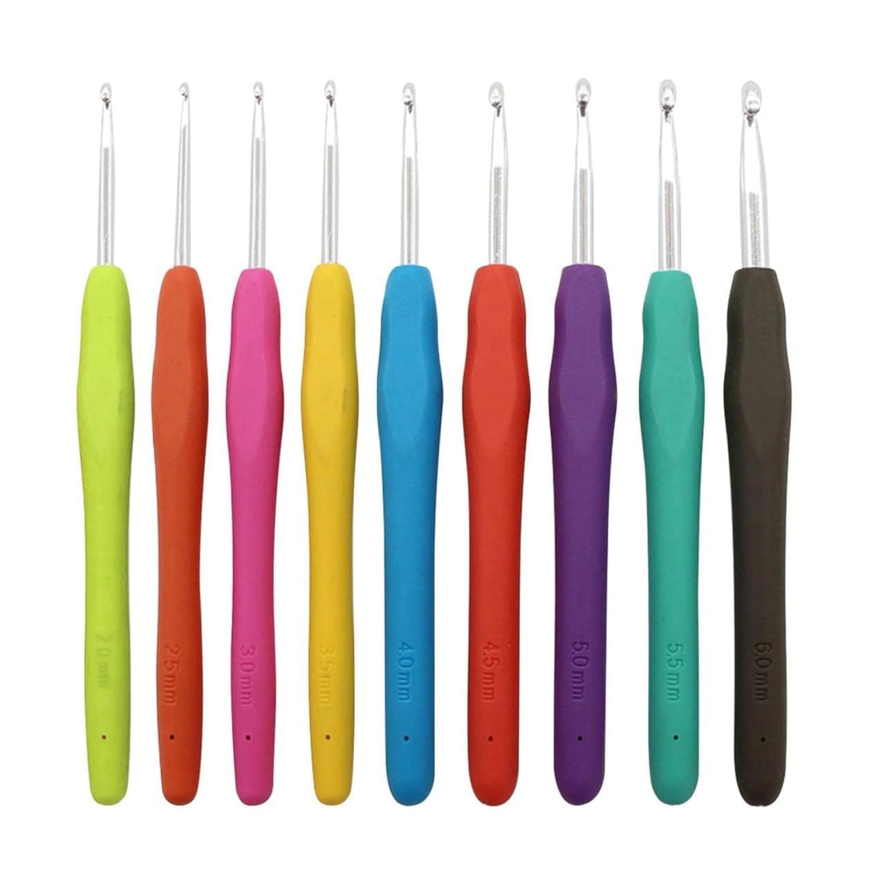 Crochet Hook Set - 9 Pcs, Ergonomic Handles -1 Crochet Hook Set - 9 Pcs, Ergonomic Handles -1