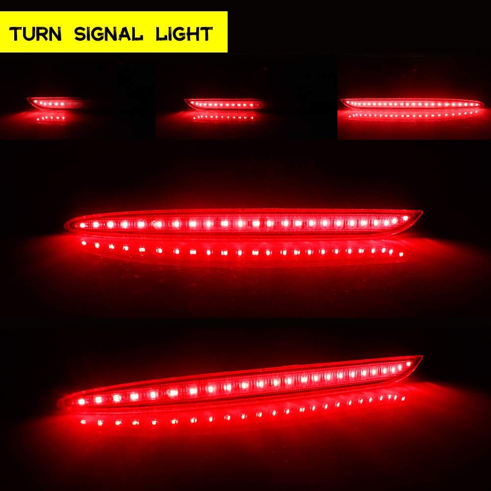 GTINTHEBOX Smoked Lens LED Rear Bumper Reflector Brake Tail Fog Lights for 2016-2020 Mercedes-Benz W213 E-Class E200 E250 E300 E350 E400 E500 E43 AMG with Sequential Turn Signal Lamp