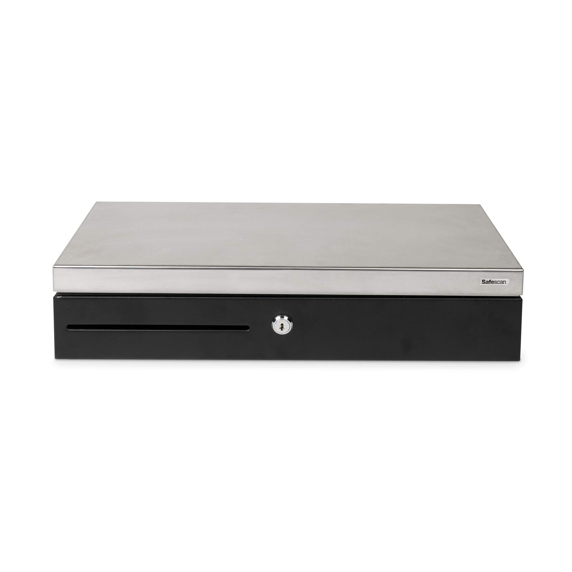 Safescan SD-4617S Cajón portamonedas vertical para el efectivo - Caja registradora con 6 apartados para billetes y 8 para monedas - Caja dinero con conexión RJ-12 - Cajón portamonedas de 46x17x10 cm
