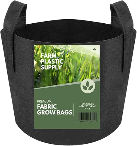 Miniatura 7 de Farm Plastic Supply 10 bolsas de cultivo de aireación macetas de tela con asas (7 galones)