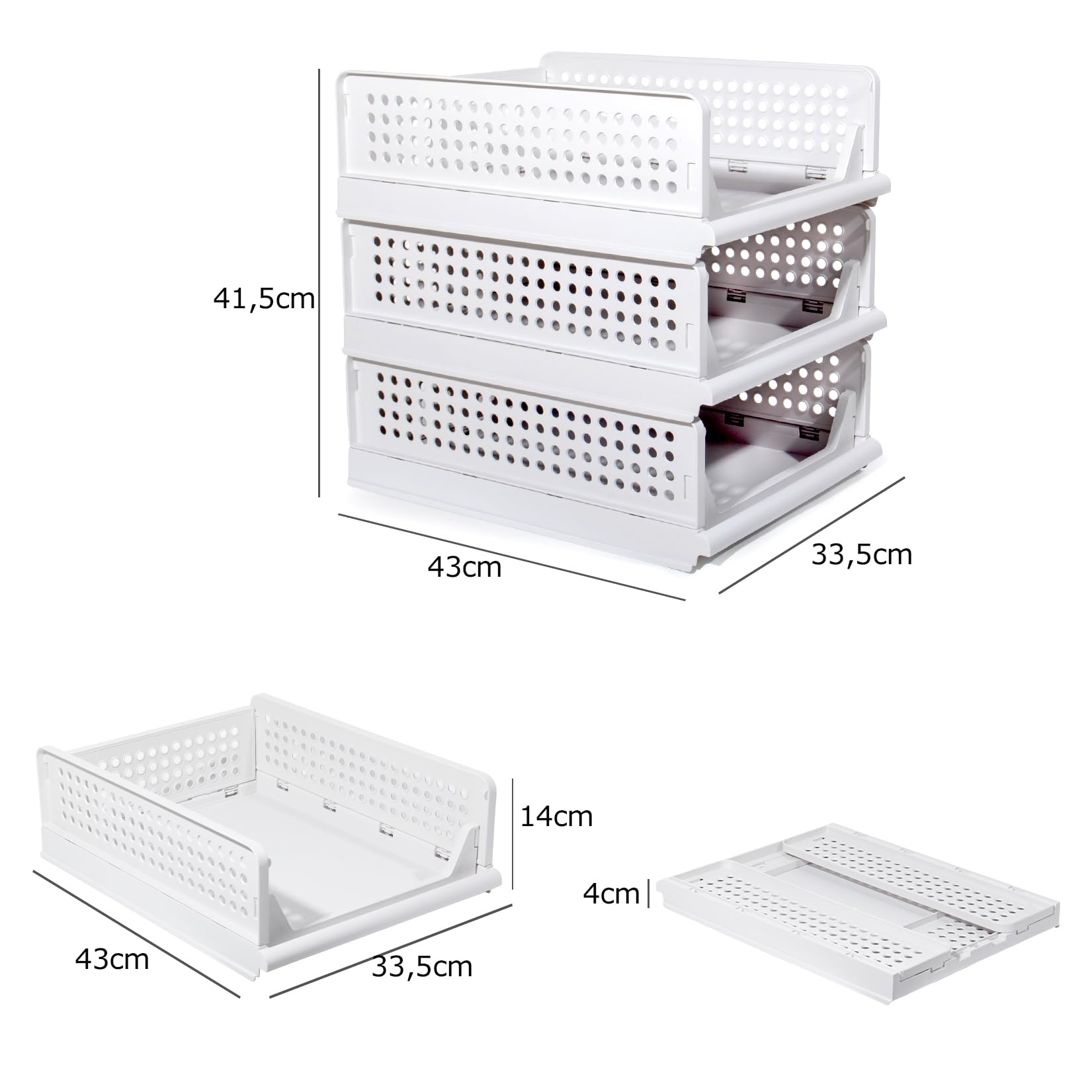 GREELUE Schrank Organizer Kleiderschrank 6 Stück, Faltbare Aufbewahrungsbox, Ordnungssystem für Schubladen, Schließfächer, Kleiderschränke (Weiß-14cm*6)