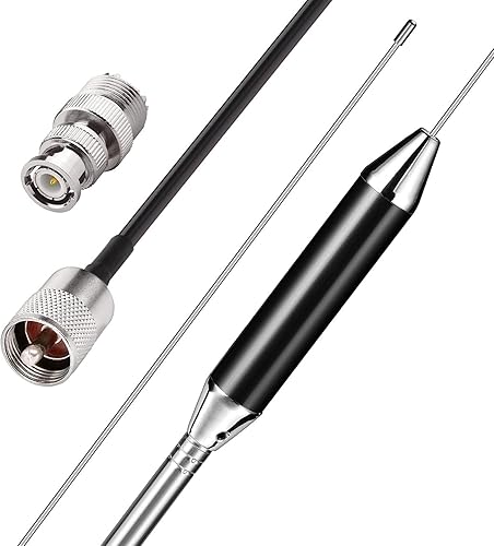 Miniatura 8 de Bingfu Antenas de radio CB de 27 MHz - PL259 y BNC macho CB kit de antena de camión base magnética - Compatible con Galaxy Uniden Bearcat Cobra