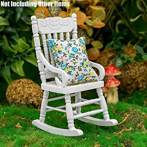 Odoria 1/12 Miniaturas Cadeira de Baloiço Acessórios Móveis para Casa de Bonecas, Branco