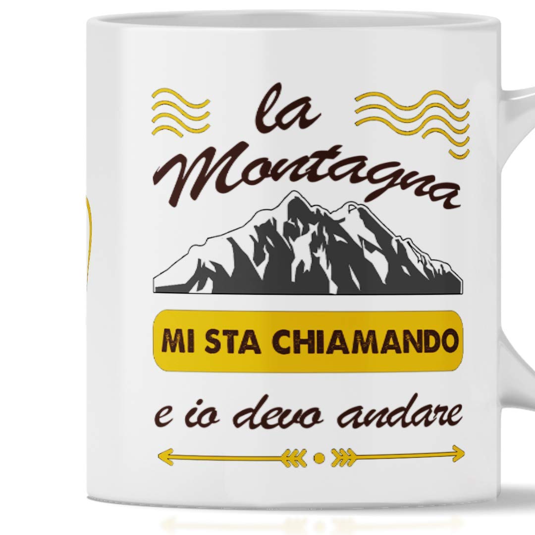 Tazza Da Caffè 'La Montagna Mi Chiama' In Ceramica - Ideale Per Colazione, Tè, Regalo Originale - Foto 8