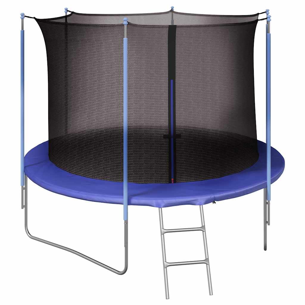 Siatka zabezpieczająca do okrągłych trampolin 3,05 m, część zamienna z PE, czarna, z zamkiem błyskawicznym, pasuje do drążków, odporna na warunki atmosferyczne i wzmocniona dla bezpiecznego