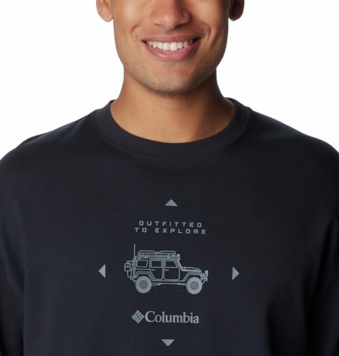 Image of Columbia Mens Duxbery Relaxed Long Sleeve T-Shirt, Black, Overlander Graphic, M
