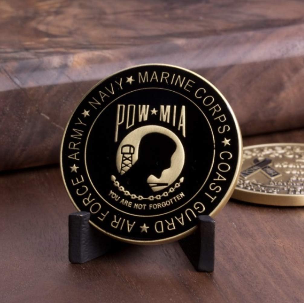 Coins For Anything, Inc POW - MIA Challenge Coin - U.S. Military POW MIA Never Forget Coin - Designed by Military Veterans - POW-MIA Marine Corps - Navy - Air Force - Army - Coast Guard image 4