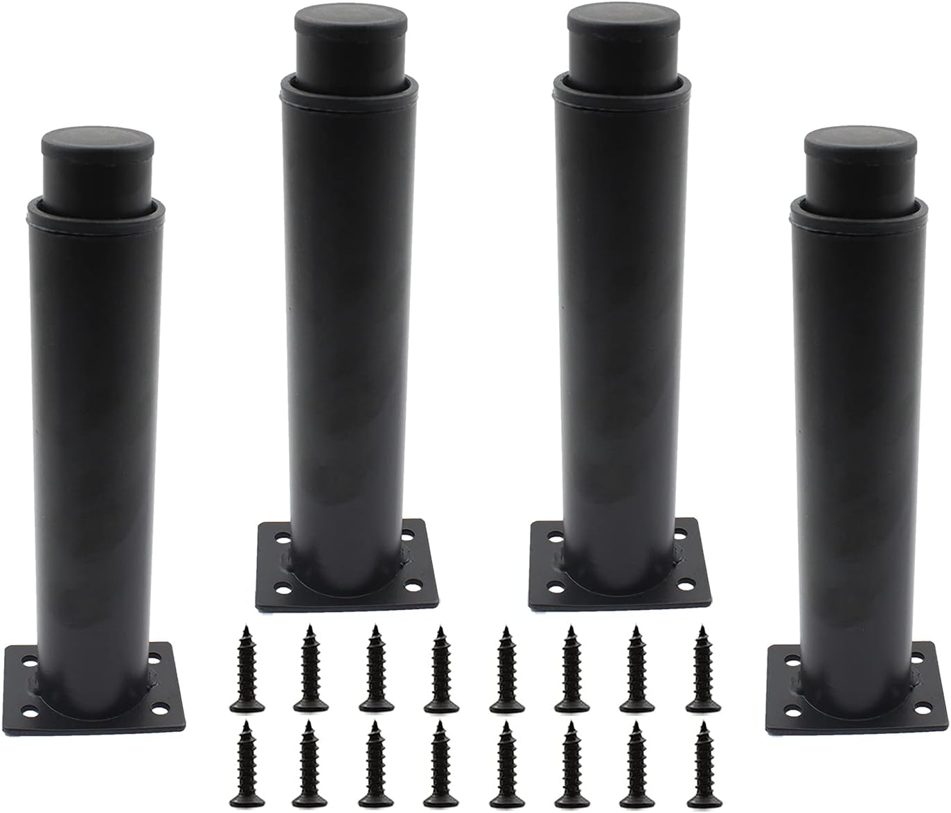 4 Pack Adjustable Furniture Legs, Stainless Steel Support Feet Heavy Duty Replacement Legs for Sofa TV Cabinet Couch Coffee Table Desk Sideboards Cupboard Dresser Bed (Black)