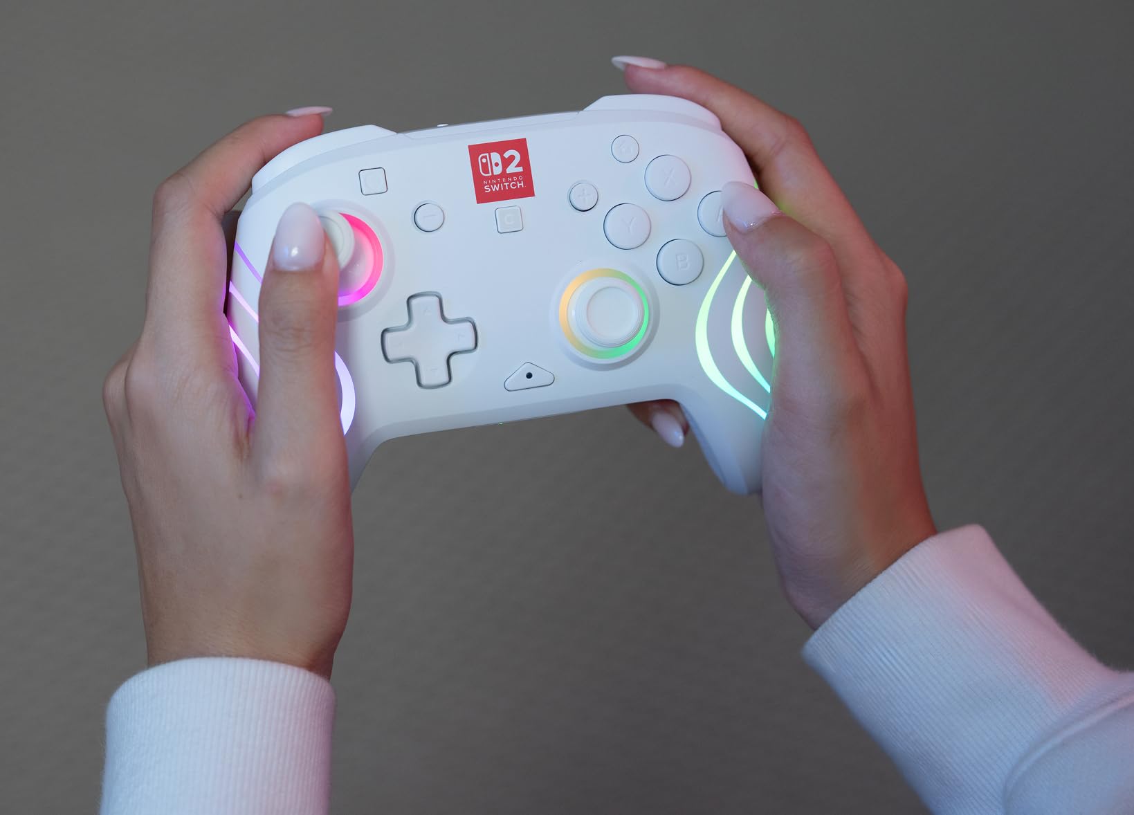 Turtle Beach Afterglow Bianco Controller da gaming RGB wireless con licenza ufficiale per Nintendo Switch 2