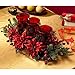 Nearly Natural Poinsettia & Berry Triple Candelabrum