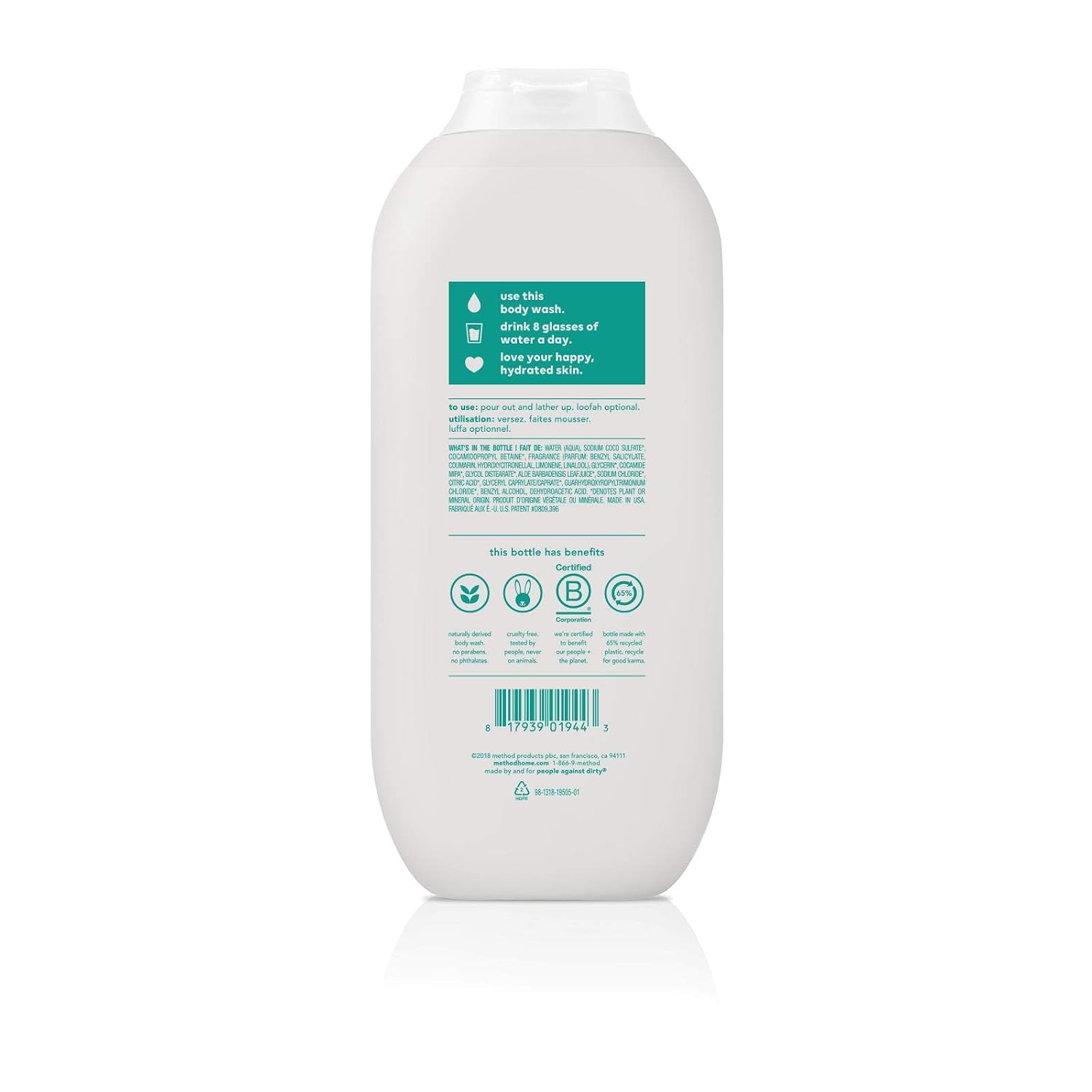 Method Hydrating Body Wash, Coconut Milk, Paraben and Phthalate Free, 18 oz (Pack of 1) image 3