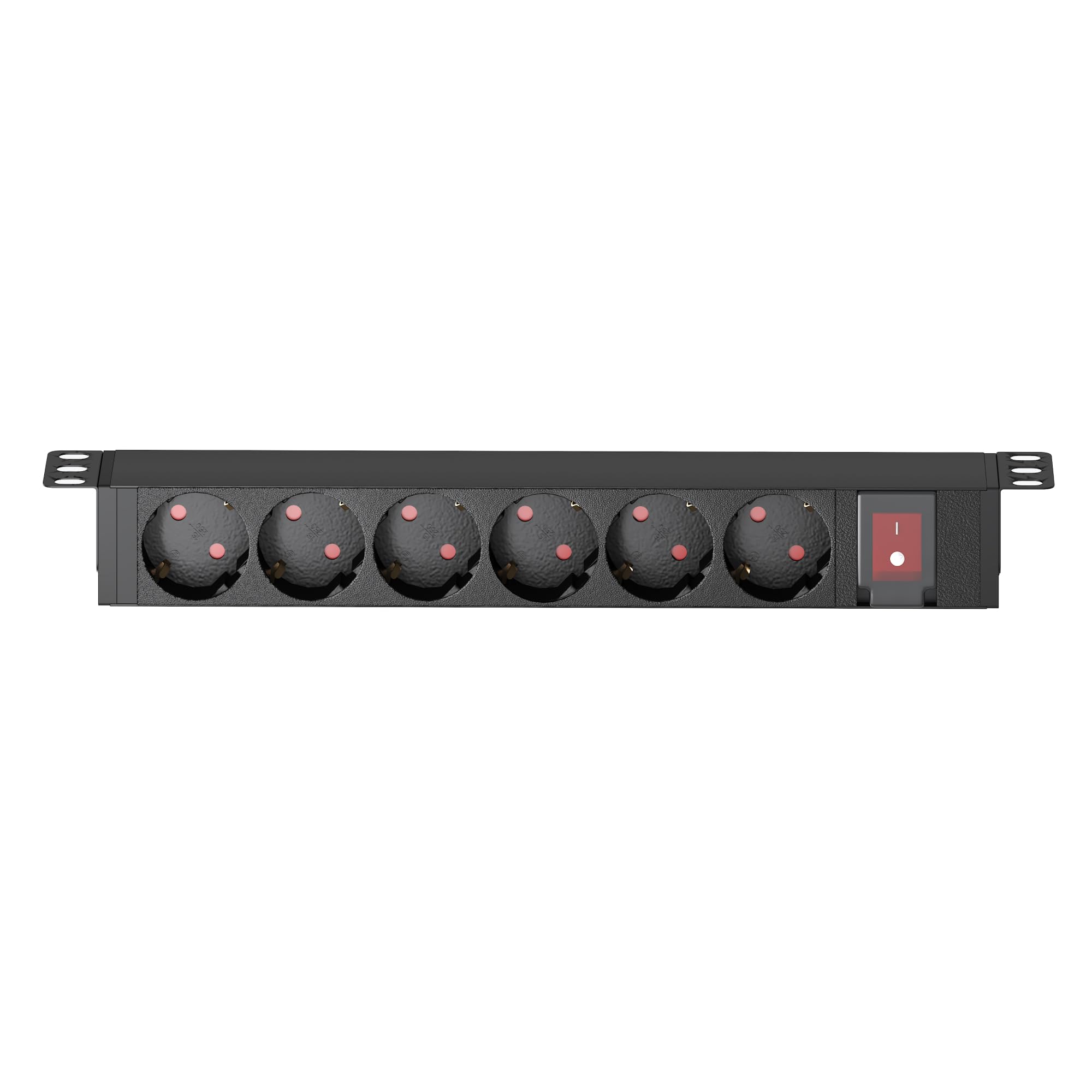 FLEXISPOT Regleta de Enchufes de Aluminio de 6 Salidas con Interruptor, Cable de 3 m, 16 A, 4000 W, Montaje Giratorio con Orificios para Tornillos, Distribuidor de Corriente para Escritorio Elevable