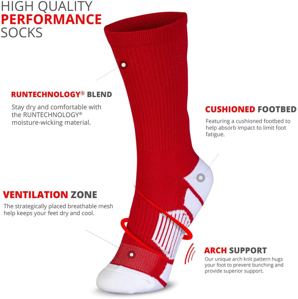ChalkTalkSPORTS Custom Team Number Socks | Youth & Adult Athletic Performance Socks | Red Number Socks | Choose Your Number - Image 7