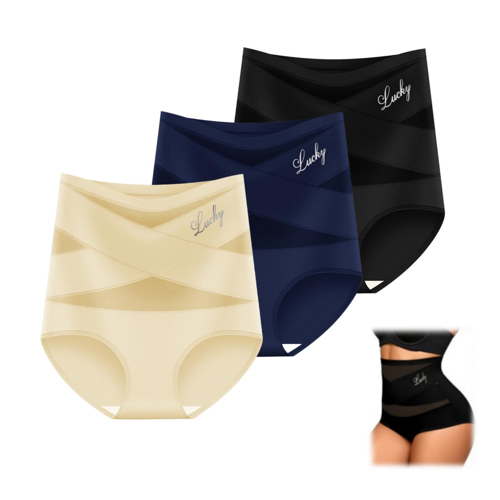 MEIION Maeline Culotte Gainante Taille Haute-Maintien Ventre Plat