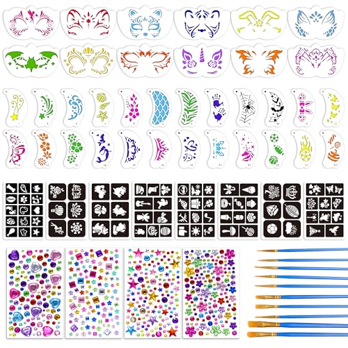 Bsenhe 58 PCS Face Painting Kit DIY Paint Body Art Makeup Party Supplies