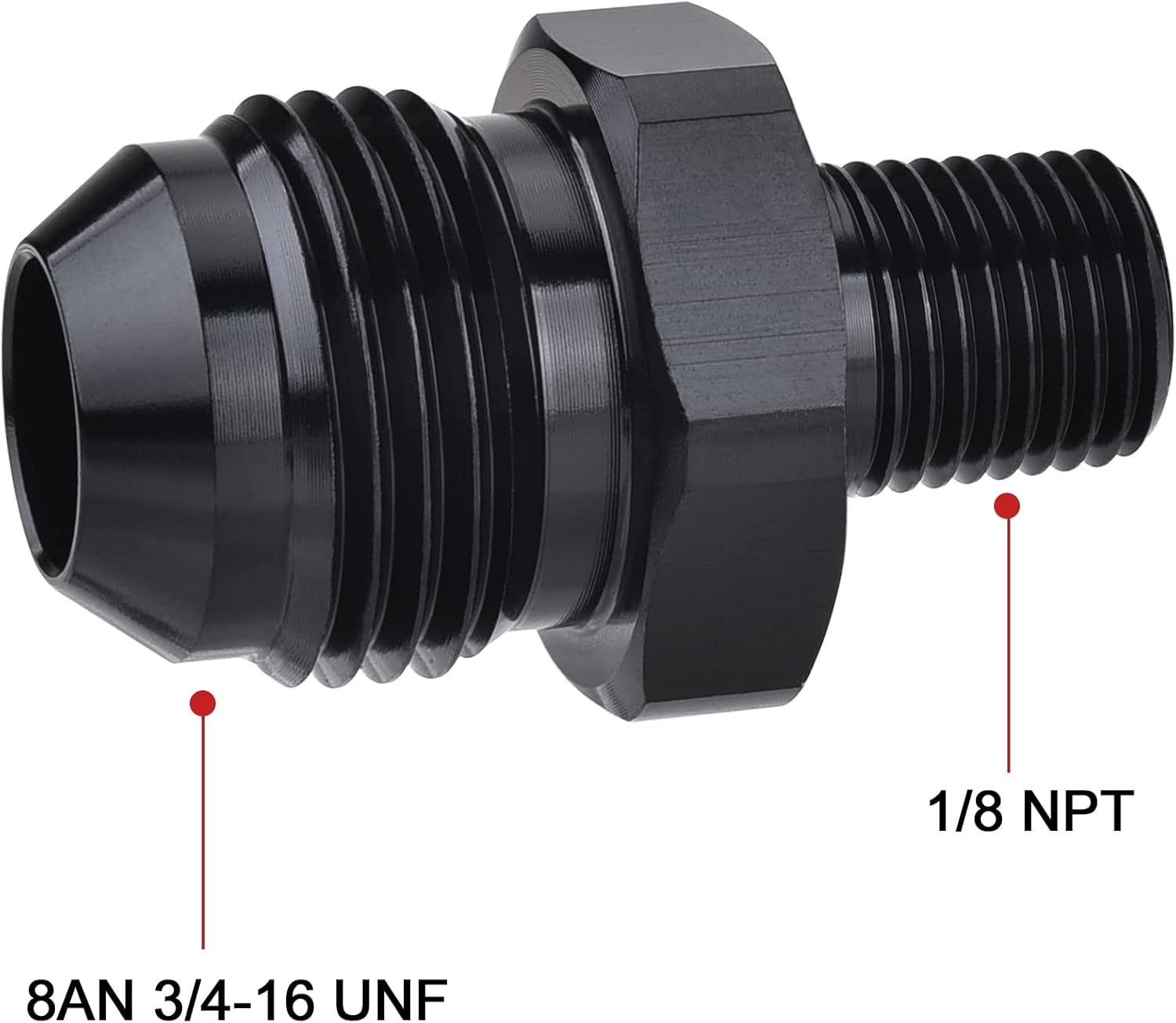 EVIL ENERGY 8AN Male to 1/8" NPT Pipe Fitting Straight 2PCS Bundle with Adjustable 3AN-16AN Wrench Aluminum Blue