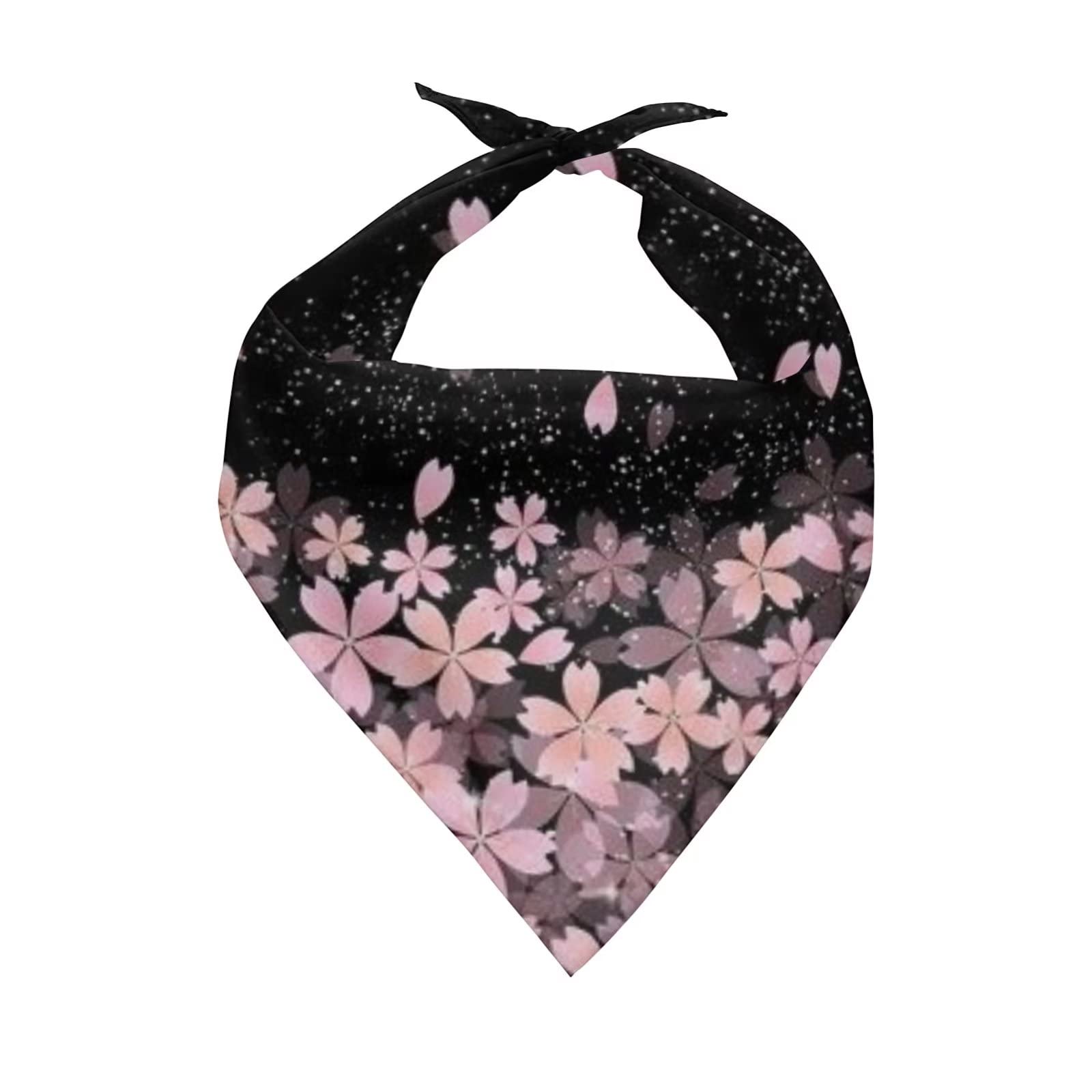 Jeiento Cherry Blossom Bandanas for Dogs and Cats,Adjustable Triangle Bib Comfortable Scarfs for Wedding Summer Pets Birthday Bandana