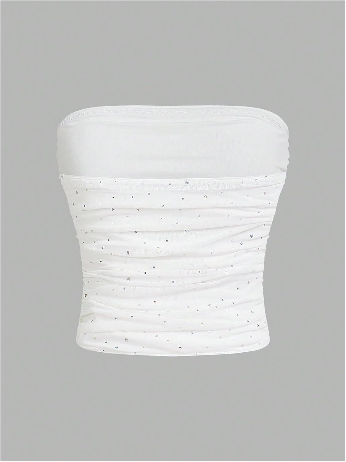 Floerns Women's Rhinestone Sleeveless Bandeau Party Corset Strapless Tube Top - Image 2