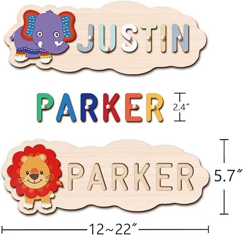 Miniatura 6 de Rompecabezas de nombres personalizados para niños, rompecabezas de madera con nombre para niños de 1 a 3 a 1 año, regalo de cumpleaños, regalos