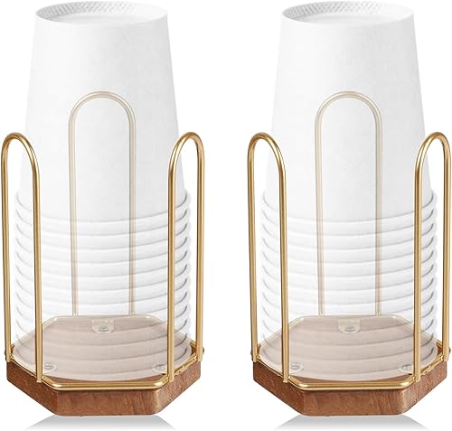 Dispensador de tazas de baño, soporte para vasos Dixie de 2 generación, soporte de papel desechable compacto, soporte de tazas de enjuague bucal de