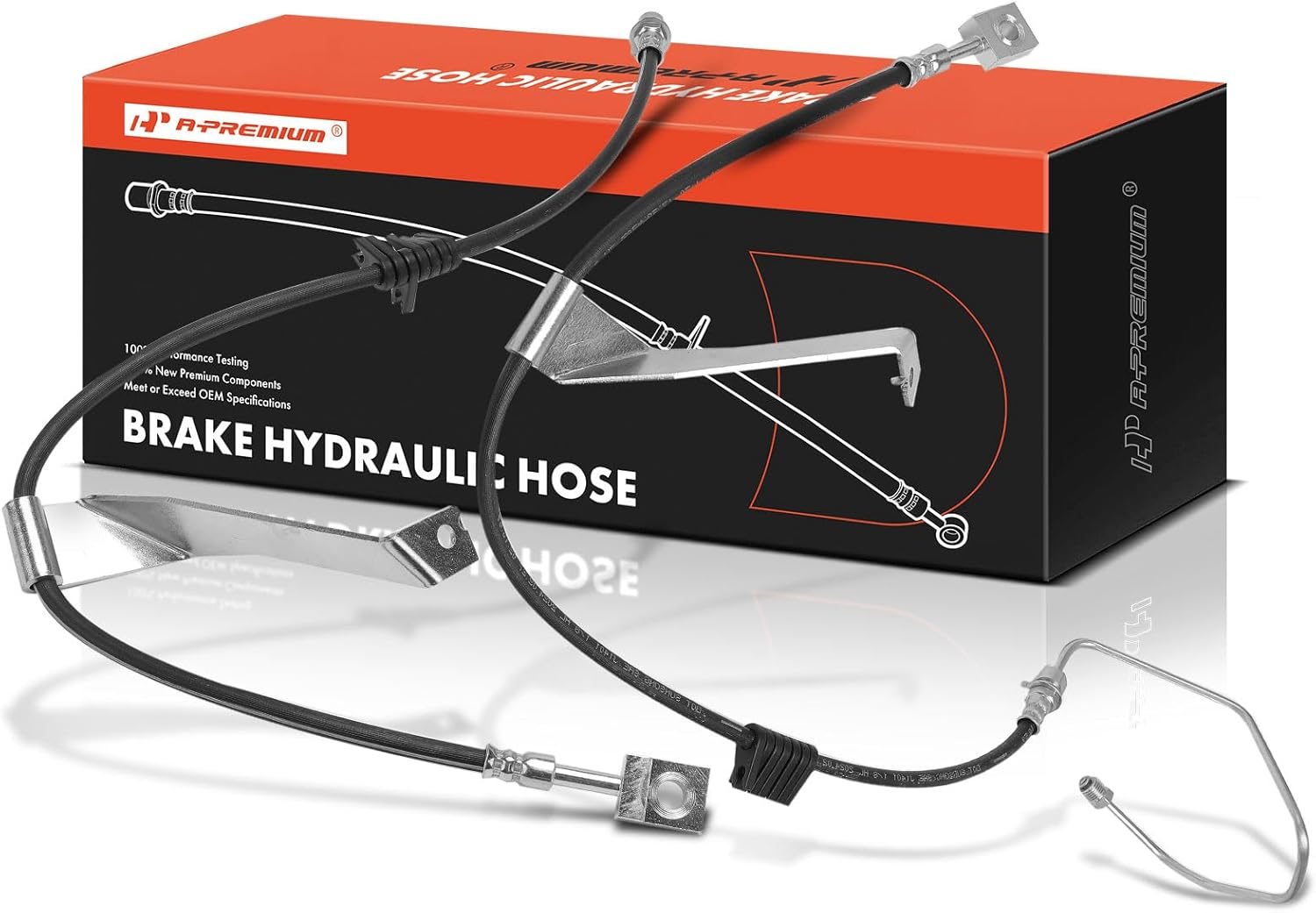 A-Premium Front Side Brake Hydraulic Hose Compatible with Select Chevrolet, GMC and Isuzu Models - C6500 Kodiak/C7500 Kodiak/C6500 Topkick/C7500 Topkick 2003-2009, HTR HVR 2005-2008 - Pack of 2