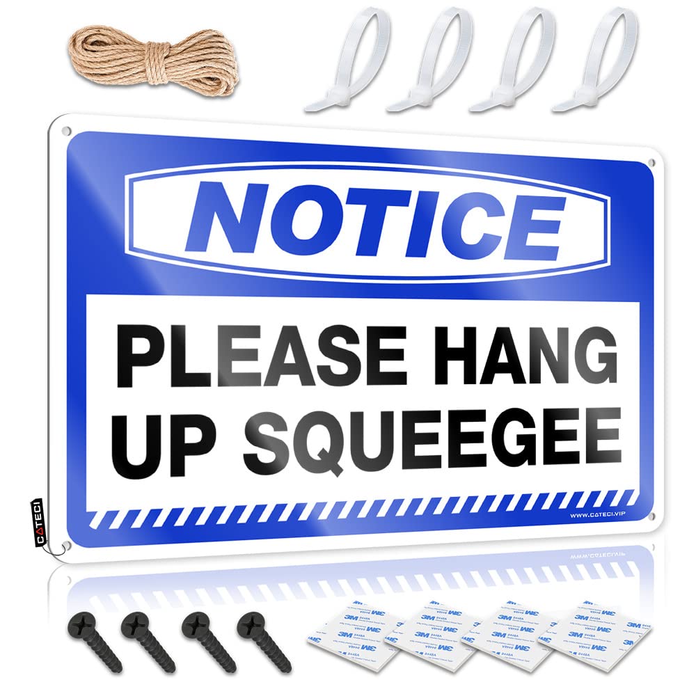 Mwfkkaddb Men's One Color Metal Signs Decor Notice Please Hang Up Squeegee Tin Sign Decaor Sign Tin Sign Funny(30X40cm)