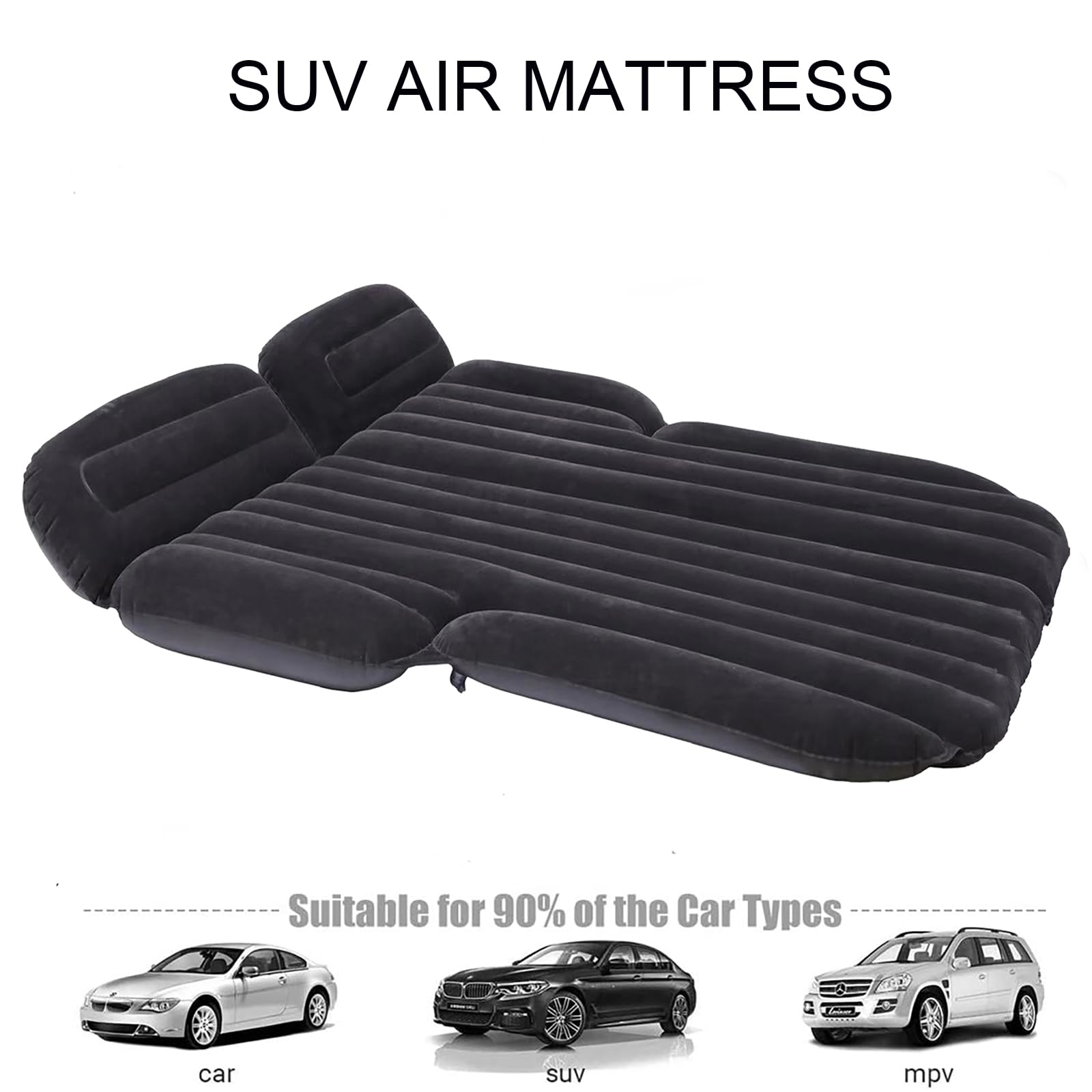 Auto Matratze Mit Pumpe & Kissen - Aufblasbares Bett Für Camping & Reisen