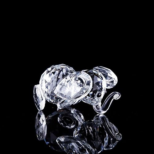 Miniatura 7 de JinshiY Estatuillas de elefante lindo de cristal transparente, mini escultura de animales, pisapapeles, decoración para el hogar, adorno de mesa,