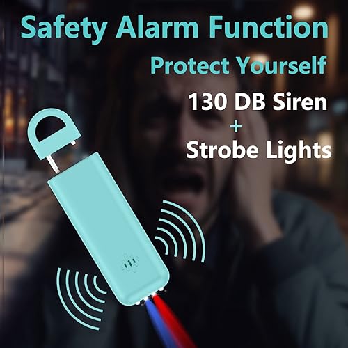 Miniatura 3 de PAPASAFETY Dispositivos de autodefensa 3 en 1 para mujeres y hombres, alarmas de 130 dB y luz estroboscópica LED y buscador de llaves, llavero de