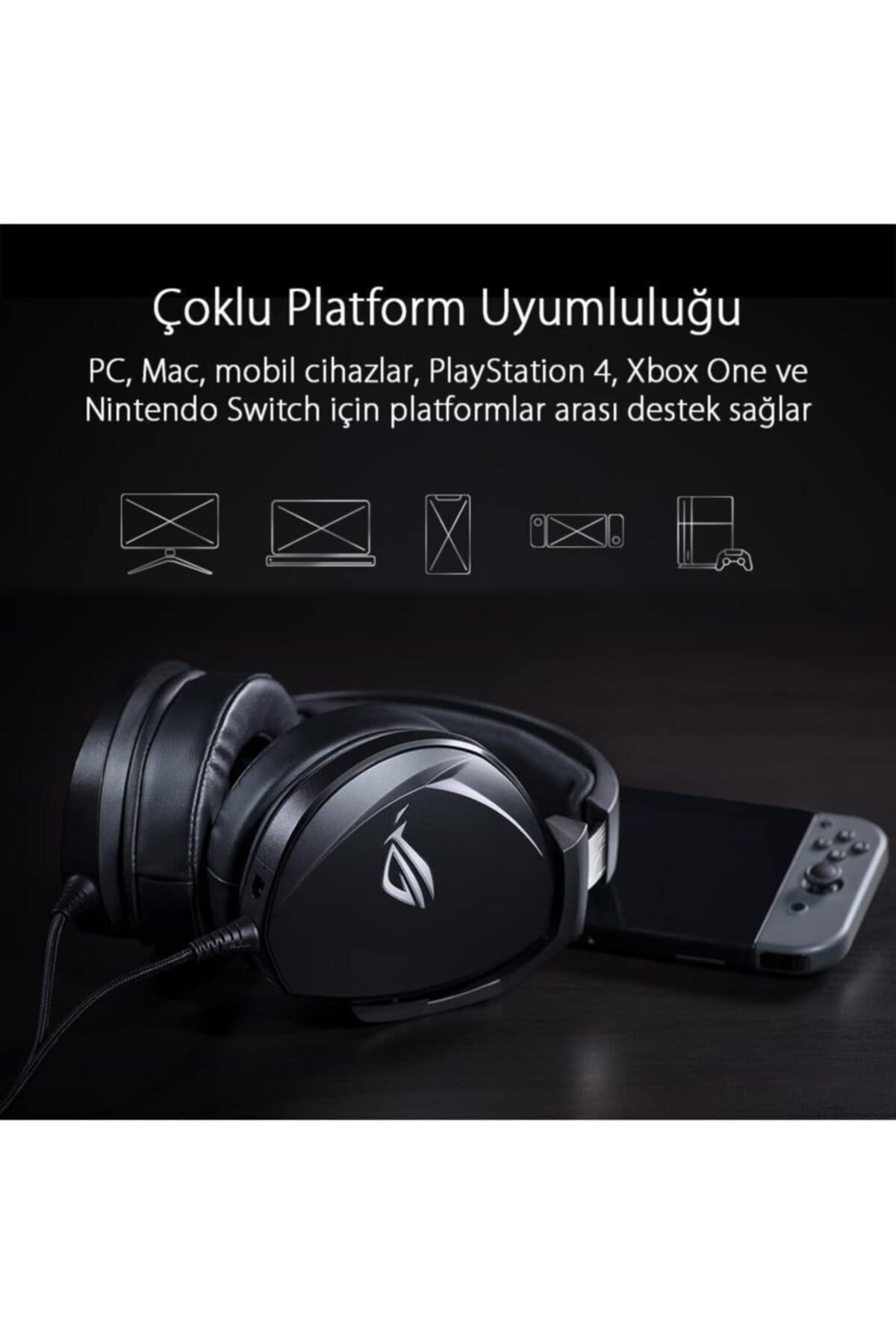 ASUS ROG Theta Electret - Casque Gaming avec transducteur électret Essence - Woofer en néodyme - Son Haute-fidélité - Basses dynamisées - Microphone intégré - Compatible PC et Consoles