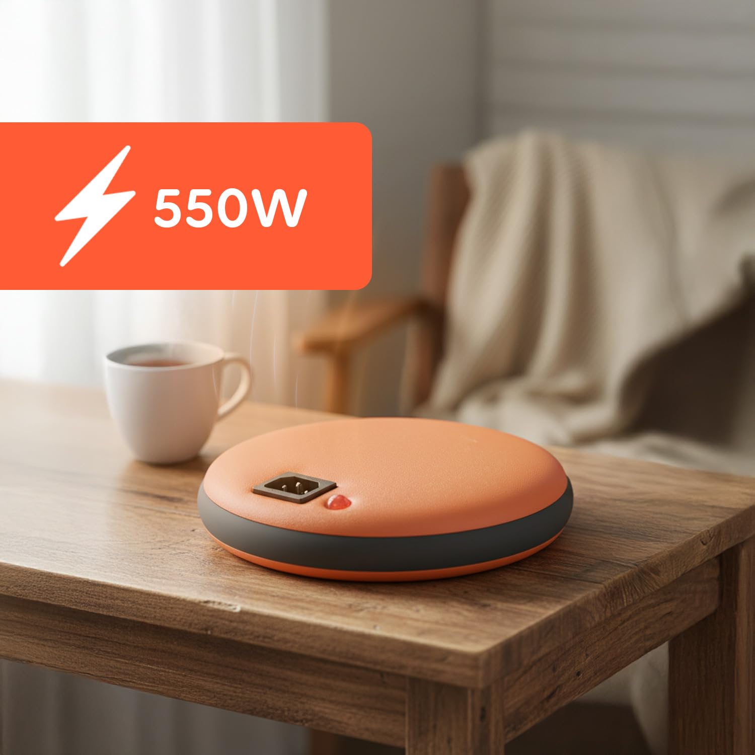 Wintem Scaldino Elettrico 550W per Mani e Letto con Custodia in Stoffa - Ricarica Rapida in 10 Minuti e Calore Duraturo fino a 3 Ore - Calore Immediato e Utilizzo Versatile per Casa Ufficio e Relax