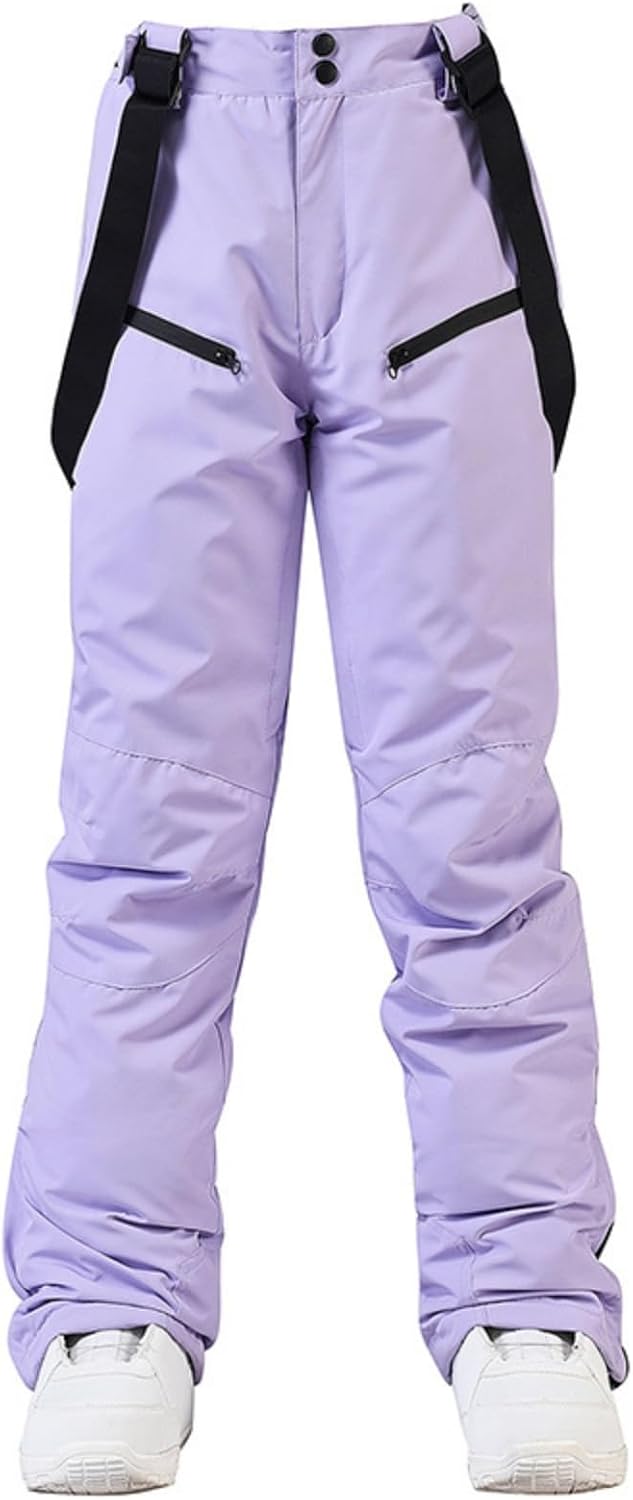 Womens Men's Ski Bib Pants Baggy Adjustable Snow Overalls Waterproof Windproof Insulated Winter Snowboard Jumpsuits