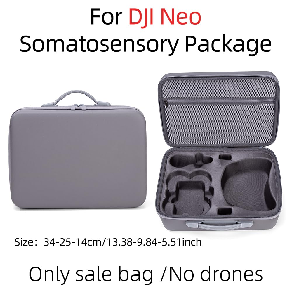 Custodia da trasporto per DJI Neo Motion Fly More Combo Viaggio Scatola Impermeabile per DJI NEO Goggles N3/RC Motion 3 Hard Shell Storage Bag Drone Accessori, Grigio