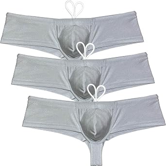 Sport Men Solid Contour Pouch Swimsuit Brazilian Bikini Swim Briefs Shiny Half Hip Swimwear Surf Skimpy Trunks