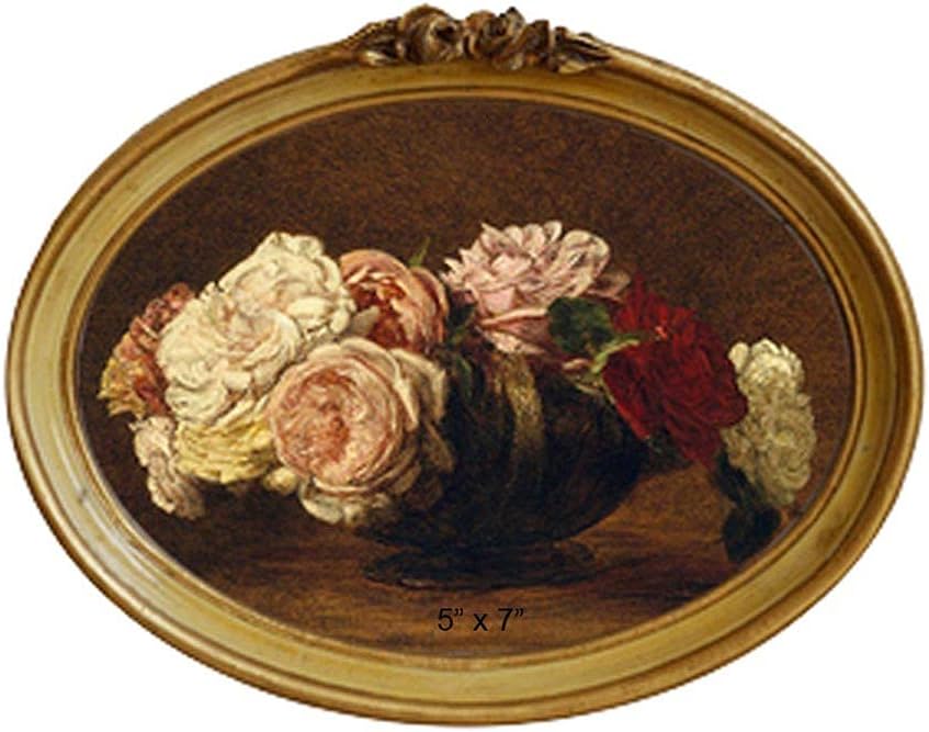 CISOO Vintage Oval Picture Frame 5x7 Antique Photo Frame Decorative Painting Table Top Display and Wall Hanging Home Decor, Ornate Photo Gallery Art, Bronze Gold