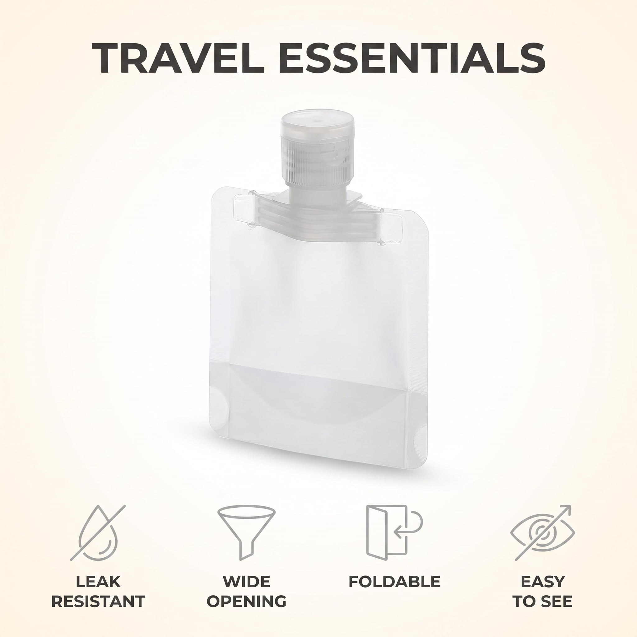 Photo 1 of 10Pcs Transparent Portable Fluid Packing Bags,New Travel Size Refillable Empty Squeeze Pouch, Premium Clear Travel Pouches for Toiletry, Lotion Shampoo Shower Gel Squeezable Bags (30ml),Bag and Cases