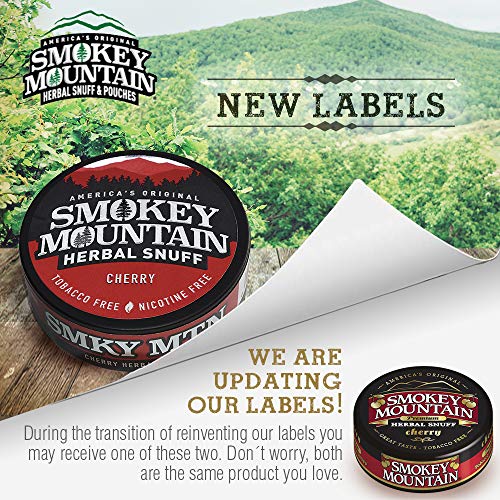 Smokey Mountain Herbal Long Cut – Cherry – 10 Can Box - Tobacco Free And Nicotine Free Snuff #TOP1