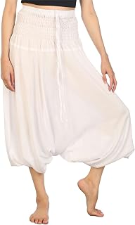 LOFBAZ Harem Yoga Pants for Women Boho Hippie Bohemian Aladdin Genie Jumpsuit