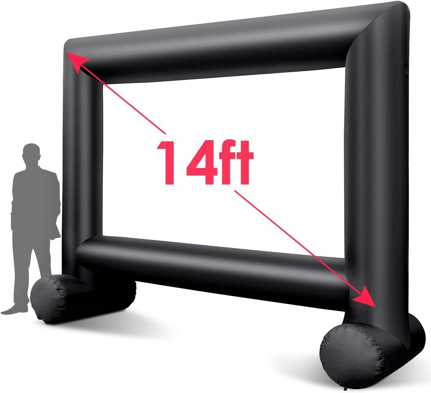 MELLCOM Projector Screen,Wide-Angle Widescreen Portable Projection Screen for Home and Outdoor, Double-Sided Projection (14FT)