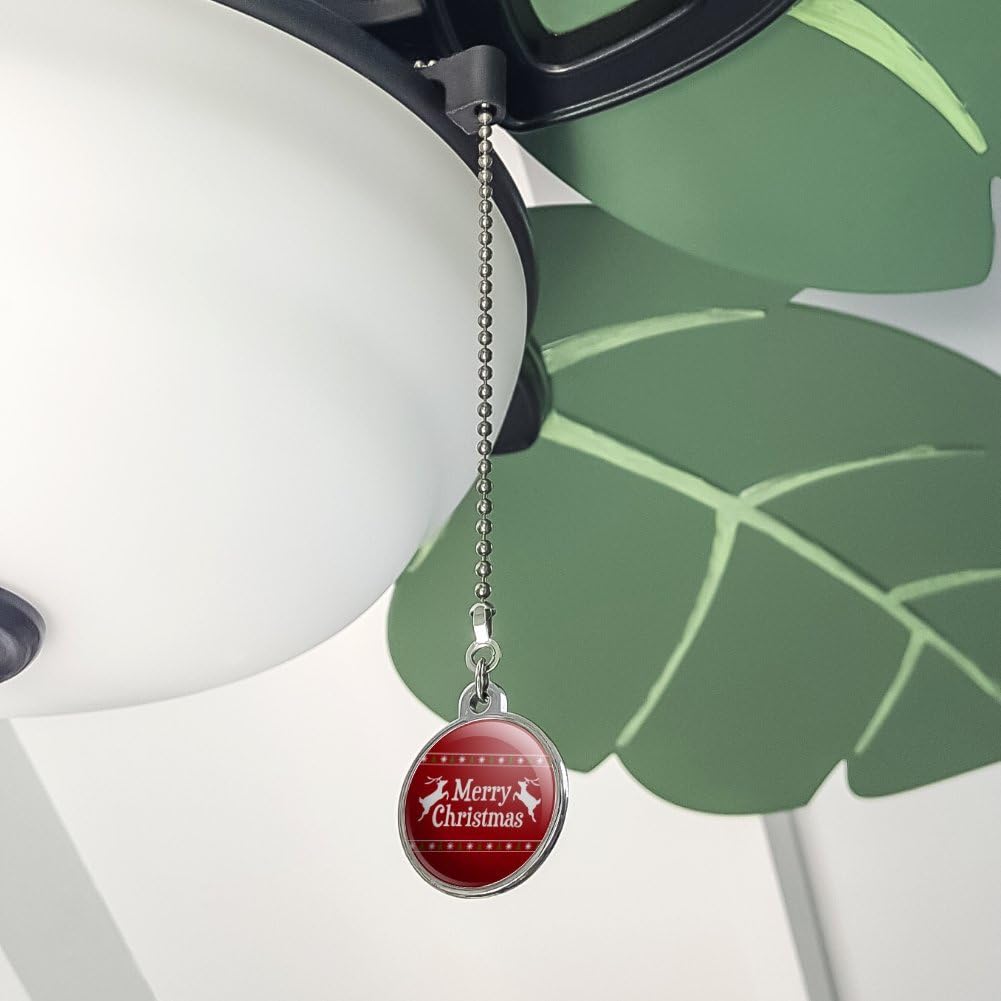 GRAPHICS & MORE Merry Christmas Holiday Reindeer Ceiling Fan and Light Pull Chain