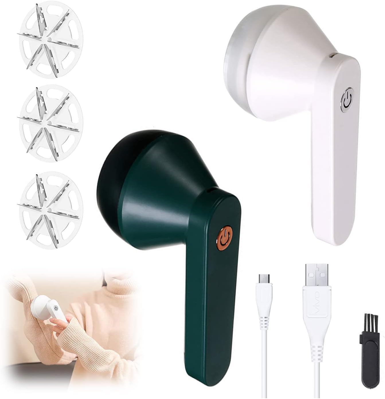 Electric Lint Remover Rechargeable, Fabric Shaver with Six