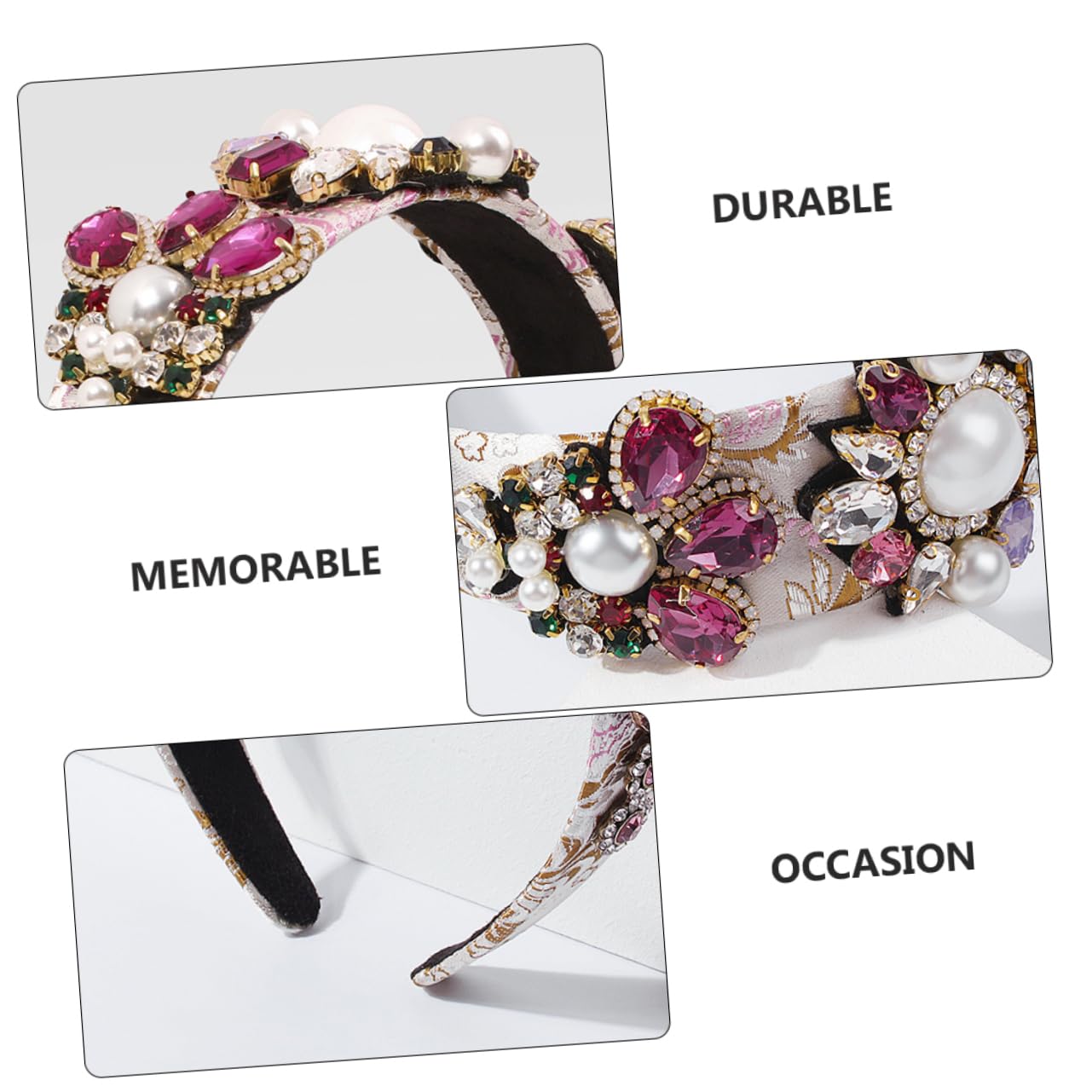 FRCOLOR 2stücke Hochwertiger Haarreif Damen Extravaganter Haarschmuck Mit Perlen Und Bunten Kristallen Stilvolle Kopfbedeckung Für Partys Und Besondere Anlässe Komfortabel Und Leicht Zu