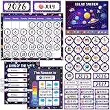 Outer Space Classroom Calendar Set Bulletin Board, Calendar for Classroom Decor, Elementary Calendar Bulletin Board Decorations Set with Days, Weather, Festival, Seasons, Months, 2026 Teacher Must Haves