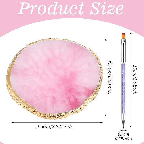 Miniatura 3 de Juego de 6 piezas en 1 Paleta de arte de uñas de resina con 5 pinceles de uñas, herramientas de diseño de uñas, paleta de mezcla de esmalte de uñas,