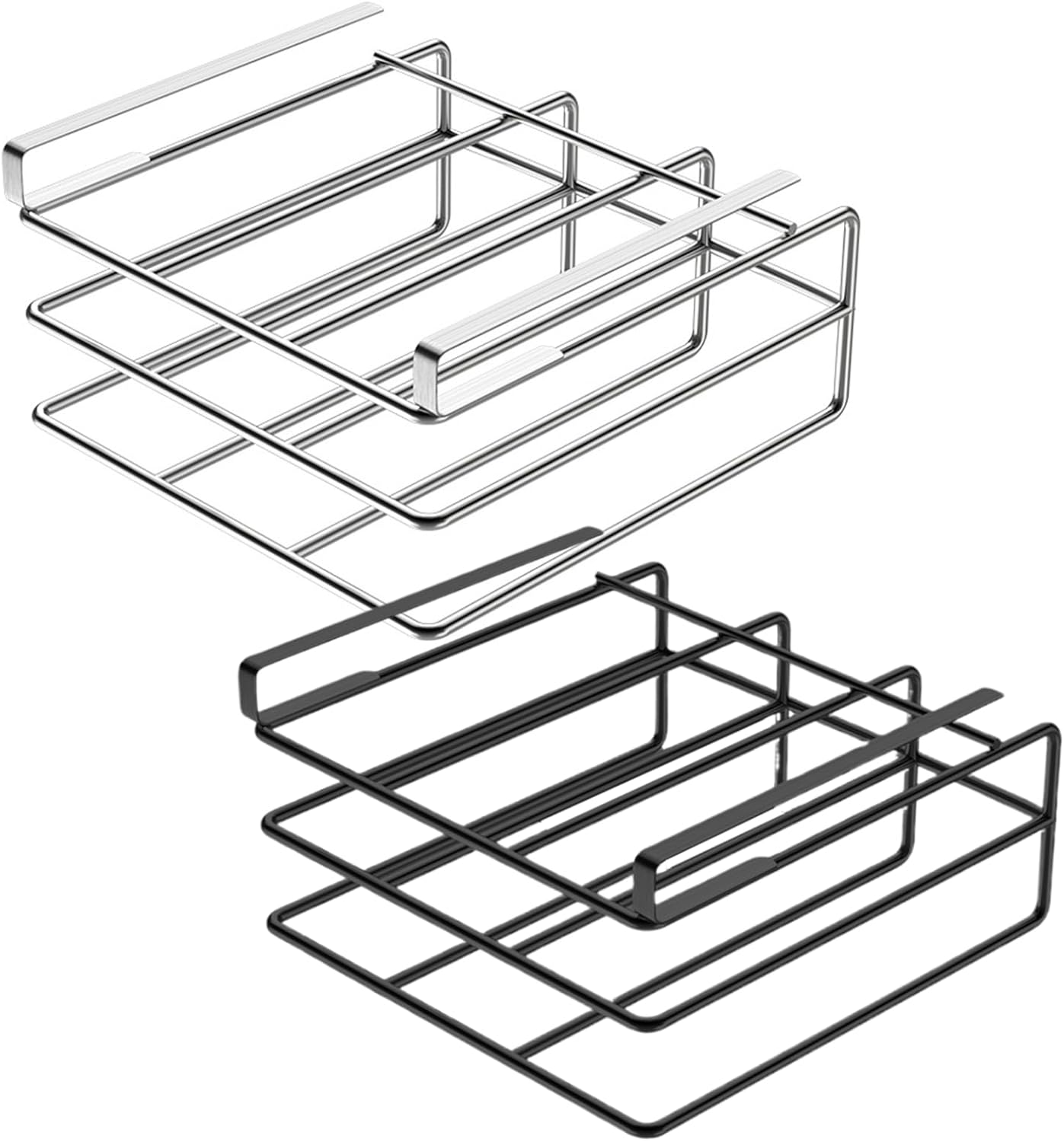 Under Cabinet Cutting Board Holder Metal Cutting Board Organizer Space Saving Under Shelf Chopping Board Holder Heavy Duty Cutting Board Silver, Under Cabinet Cutting Board Holder