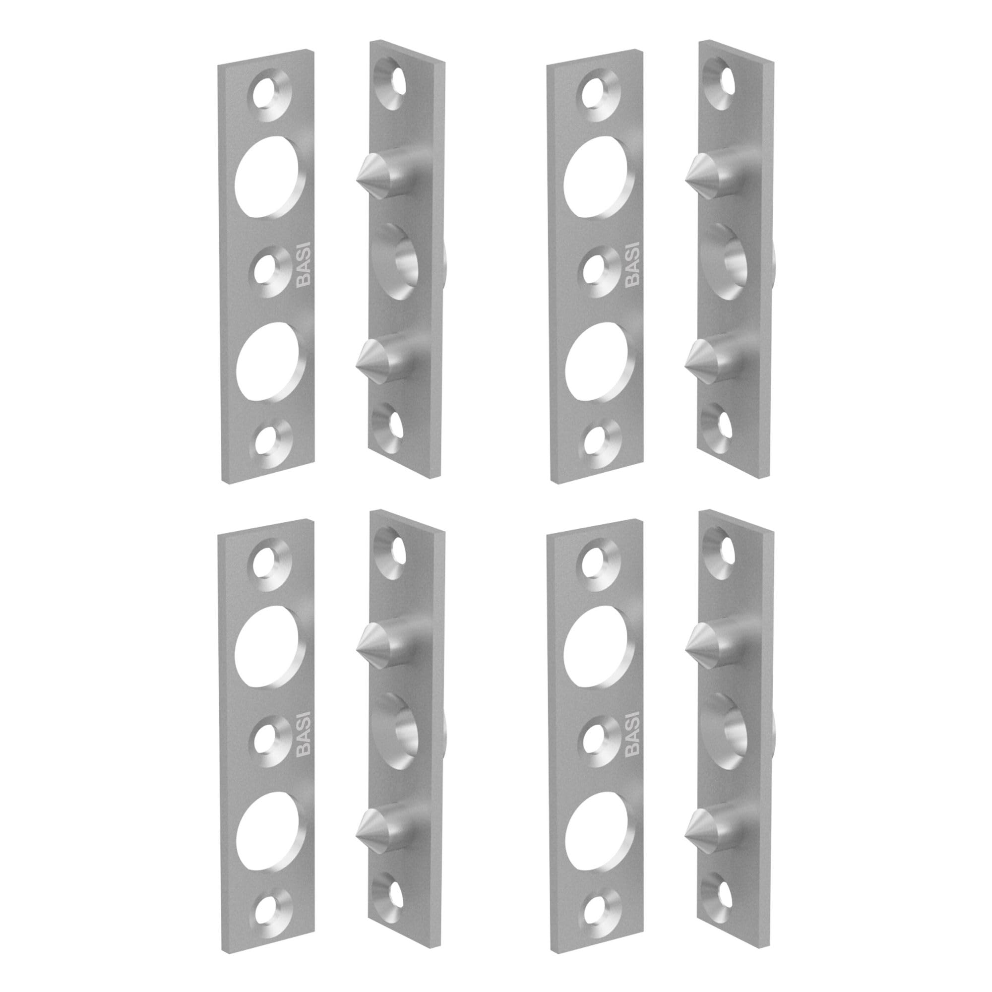 BASI | Bändersicherung 4er Set | Bandsicherung für Türen | Scharnierseitensicherung Türsicherung Aushebesicherung | mit Maueranker | 4 Stück